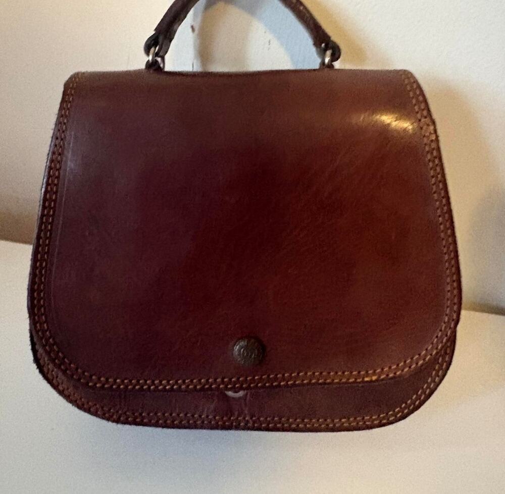 Artisan Cognac Brown Leather Crossbody Saddle Bag Classic Western Cowgirl Boho